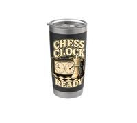 CHESS CLOCK READY Rey Reina Partida Vaso térmico de acero inoxidable de doble pared