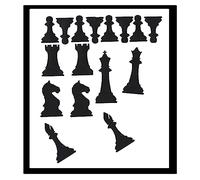 Chess Draughts Collection - Pegatinas de vinilo para dibujo de ajedrez, color negro