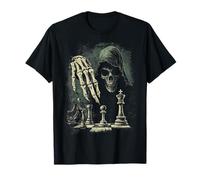 Chess Grim Reaper Skull Jaque mate, amante del ajedrez gótico Camiseta