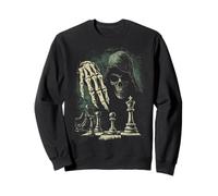 Chess Grim Reaper Skull Jaque mate, amante del ajedrez gótico Sudadera