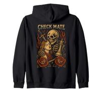Chess Grim Reaper Skull Jaque mate, amante del ajedrez gótico Sudadera con Capucha