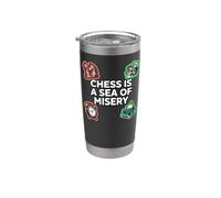 Chess Is A Sea Of Misery Funny Board Gamer Vaso térmico de acero inoxidable de doble pared
