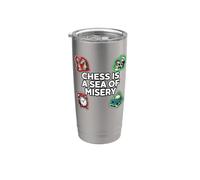 Chess Is A Sea Of Misery Funny Board Gamer Vaso térmico de acero inoxidable de doble pared