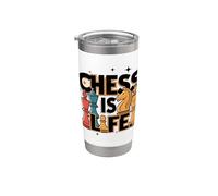 Chess Is Life Master Player Lover Teacher Expert Cita Vaso térmico de acero inoxidable de doble pared