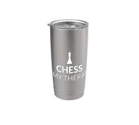 Chess Is My Therapy Funny Chess Lover Juego de mesa de estrategia Vaso térmico de acero inoxidable de doble pared