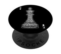 Chess King Strategy Typography T-Shirt for Thinkers Apparel PopSockets PopGrip Adhesivo