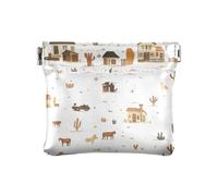 Chess - Monedero pequeño de piel sintética color blanco para mujeres, niños y niñas, Western Cowboy Boho Cactus Small Western Town Sparkling, 1 size, Moderno