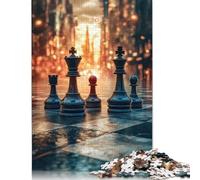 Chess Pieces in Cityscape Puzzle Imposible,desafío for Adults Juego Educativo 1000 Piezas Obra De Arte De Juego De para Adultos Y Niños A Partir De 12 Años 1000pcs (38x26cm)