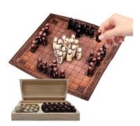Chess Pieces - Juego de tablero estratégico de tabla, Portátil Histórico Teaser | Juego De Guerra Portátil Hnefatafl con Piezas de Madera Y Alfombras de Roll-up, Regalo De Puzzle De Voy