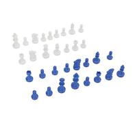 Chess Pieces Only, Plastic Replacement Mini Chessmen Figurine Pieces 49mm Height King Replacement of Missing Piece, Strong Durable Lightweight Portable 32 Pieces Set for Family (Blue)
