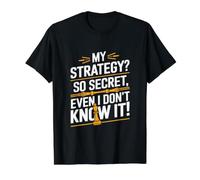 Chess Strategy Is Top Secret - Divertido Juego de ajedrez del Club de ajedrez Camiseta gráfica económica, Hombre, Negro, XL