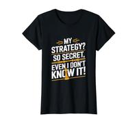 Chess Strategy Is Top Secret - Divertido Juego de ajedrez del Club de ajedrez Camiseta gráfica económica, Mujer, Negro, M