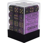 Dice Block with 36 d6 Gemini Black-Purple w/gold