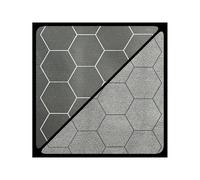Chessex Alfombra de juego: 1 pulgada hexagonal de 2 caras negro/gris alfombra de batalla de dos colores - Suave y resistente - Compatible con juegos de rol de mesa - Accesorios para la noche de juegos
