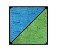 Chessex Alfombra de juego - Mat: 1 pulgada hexagonal 2 caras azul/verde alfombra de batalla alfombra de juego de dos colores - suave y resistente - compatible con juegos de rol de mesa - accesorios