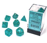 Chessex - Set de dados Borealis Teal Luminary - En caja (CHX27585)