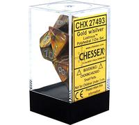Chessex Dice CHX27493 Juego de Dados Lustrous: Gold/Silver (7), Multicolor
