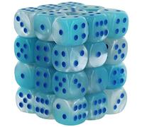 Chessex Dice Set - 12mm Gemini: Pearl Turquoise-White/Blue Luminary Dice Block - Dungeons and Dragons D & D DND TTRPG Dice - Includes 36 Dice - D6