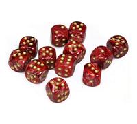 Chessex DND Dice Set D&D Dice-16mm Vortex Burgundy and Gold Pl (Importación USA)