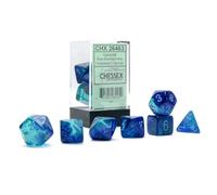 Chessex Gemini - Juego de dados luminarios (7 dados poliédricos, color azul claro), color azul