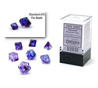 Chessex - Mini Nebula Polyhedral 7 Die Set - Luminary Nocturnal Blue