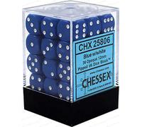 Chessex Opaco 12 mm d6 con pips Dice Blocks (36 Dice) - Azul y Blanco
