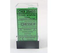 Chessex Polyhedral 7-Die Opaque Dice Set - Green with White [Toy]