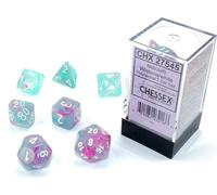 Chessex Polyhedral Dice Set: Nebula Luminary - Wisteria w/Whit (Importación USA)