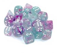 Chessex Polyhedral Dice Set: Nebula Luminary - Wisteria w/Whit (Importación USA)