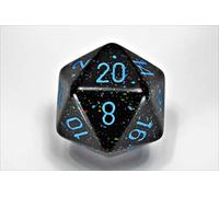 Chessex Troquel D20 de estrellas azules moteadas individuales de 34 mm, 20 lados, troquel poliédrico, accesorios para juegos de mesa, juego de roles, mazmorras y dragones (D & D)