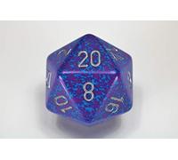 Chessex Troquel Tetra D20 plateado moteado individual de 34 mm, 20 lados, troquel poliédrico, accesorios de juego de mesa, juego de rol, mazmorras y dragones (D&D)