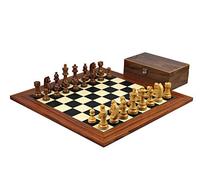 Chessgammon Juego de ajedrez de madera para adultos, hecho a mano, grande, juegos tradicionales de lujo, palisandro, sábanas, piezas de ajedrez alemanas de 50,8 cm
