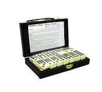 Chessgammon PHILOS DOMINOES DOMINOES DOMINOES DOMINOES - Juego de 9 DOMINOS en estuche de almacenamiento de piel para adultos