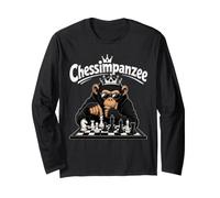 Chessimpanzee - Chimpancé Divertido Jugando al ajedrez Manga Larga