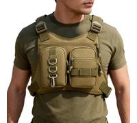 Chest Bag - Lightweight Ergonomic Storage Pouch, Adjustable Chest Vest Pack with Multiple Compartments, Cycling Riding Running, Hiking Traveling Sports, Workouts for Hands-Free Carrying