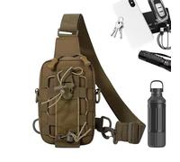 Chest Bag, Lightweight Zipper Sling Pouch, Adjustable Cross Body Bag, Anti Theft Multi Pocket Chest Pack, Compact Storage Bags for Wallet Cycling Hiking Sports Workout Backpacking, 4.33x1.97x7.09 Inch