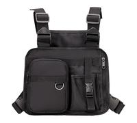 Chest Bag, Running Vest, Phone Holder, Lightweight Breathable Fabric, Adjustable Shoulder Straps, Outdoor Sports Travel, 26x3x22cm/10.24x1.18x8.66 Inches Black 1 Piece