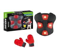 Chest Guard, Boxing Chest Protector, Sparring Chest Guard, Chest Strike Shield, Children Boxing Protective Gear, Upper Belly Pad, LED Lighted Music Chest Guard, Punching Jacket with Gloves for Home