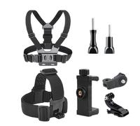 Chest Harness Mount for Camera - Chest Mount for Action Camera | Adjustable ChestStrap Belt J Hook | Body Phone Holder Kit fôr Running, Swimming, Outdoor | Electric Motorcycle Riding ChestStrap