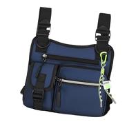 Chest Pack Men, Outdoor Chest Bag, 9,84 x 9,06 x 1,57 pulgadas, Lightweight 3D Cut , Multifunctional Chaqueta, Multi-Pockets, for Hiking, Gym, Sports, Workout, Adventure, Travel, azul, Consulte