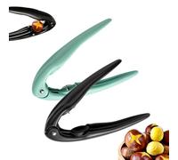 Chestnut splitter, multi-purpose nutcracker, comfortable grip, safely shells chestnuts in seconds, saves cooking time, ergonomic handle (Black+Green)
