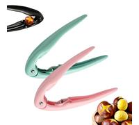 Chestnut splitter, multi-purpose nutcracker, comfortable grip, safely shells chestnuts in seconds, saves cooking time, ergonomic handle (Pink+Green)