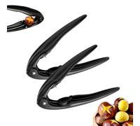 Chestnut splitter, multi-purpose nutcracker, comfortable grip, safely shells chestnuts in seconds, saves cooking time, ergonomic handle (2*Black)