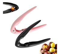 Chestnut splitter, multi-purpose nutcracker, comfortable grip, safely shells chestnuts in seconds, saves cooking time, ergonomic handle (Black+Pink)