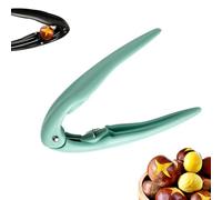 Chestnut splitter, multi-purpose nutcracker, comfortable grip, safely shells chestnuts in seconds, saves cooking time, ergonomic handle (Green)