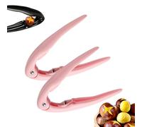 Chestnut splitter, multi-purpose nutcracker, comfortable grip, safely shells chestnuts in seconds, saves cooking time, ergonomic handle (2*Pink)