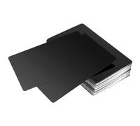 CHEUKYIU 150 tarjetas de visita de metal de 0,21 mm, color negro, grabadas con láser, tarjetas de visita, espacios en blanco de aluminio para grabar para casa, oficina, clientes, tarjetas de regalo,