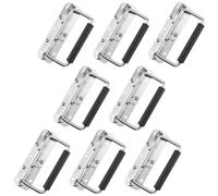 CHEUKYIU 8 unidades de asas plegables, asa de transporte, asa de transporte con resorte, asa plegable, asa de metal, asas plegables para cajas, maletín de herramientas, maleta, 140 x 40 mm, hierro,