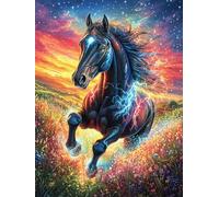 Cheval Noir Dans le Jardin de feu Puzzle 1000 Piezas Cartón Blanco Premium para Expertos Animal Planta Eventos Team Building Ejercita La Mente Hobby Y Ocio 1000 PCS