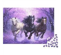 Cheval violetPuzzles Pour Adultes 70x50cm/1000pcs,Jeux De Défi Style Art fantastique